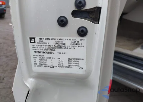 2003 Cadillac Escalade Ext Standard из США, поврежденный, VIN 3GYEK63NX3G313013